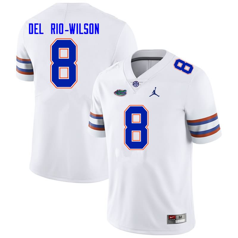 NCAA Florida Gators Carlos Del Rio-Wilson Men's #8 Nike White Stitched Authentic College Football Jersey WBH4664KZ